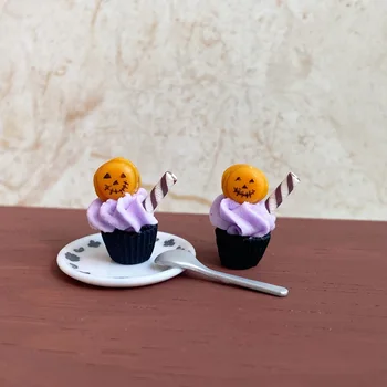 1/12 Lėlių Imituojamas Miniatiūrinės Maisto Žaisti Įdomus Helovinas Cupcakes OB11 Mini Lėlės Priedai Žaislas
