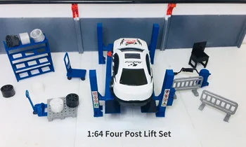 1:64 Garažas Modelis Atitvaro Dėklas Liftas Dulkių Siurblys Vežimėlio Rūsyje Scena Modelio Automobilių Remonto Komplektas