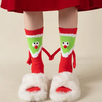 1 Pora Kalėdų Sockings Santa Claus Raudona Vidutinio Vamzdis Kojinės Mielas Šiltas Medvilnės Kojinės Kalėdų Dovana Kojinės Žiemos Grindų Kojinės