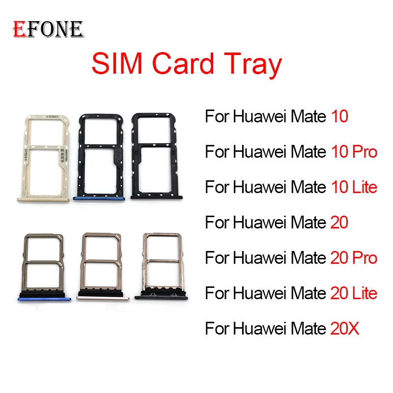10vnt Už Huawei Mate 10 20 20X Pro Lite SIM Kortelės Dėklas Lizdo Laikiklį Adapterio Lizdas, Remontas, Dalys - 0