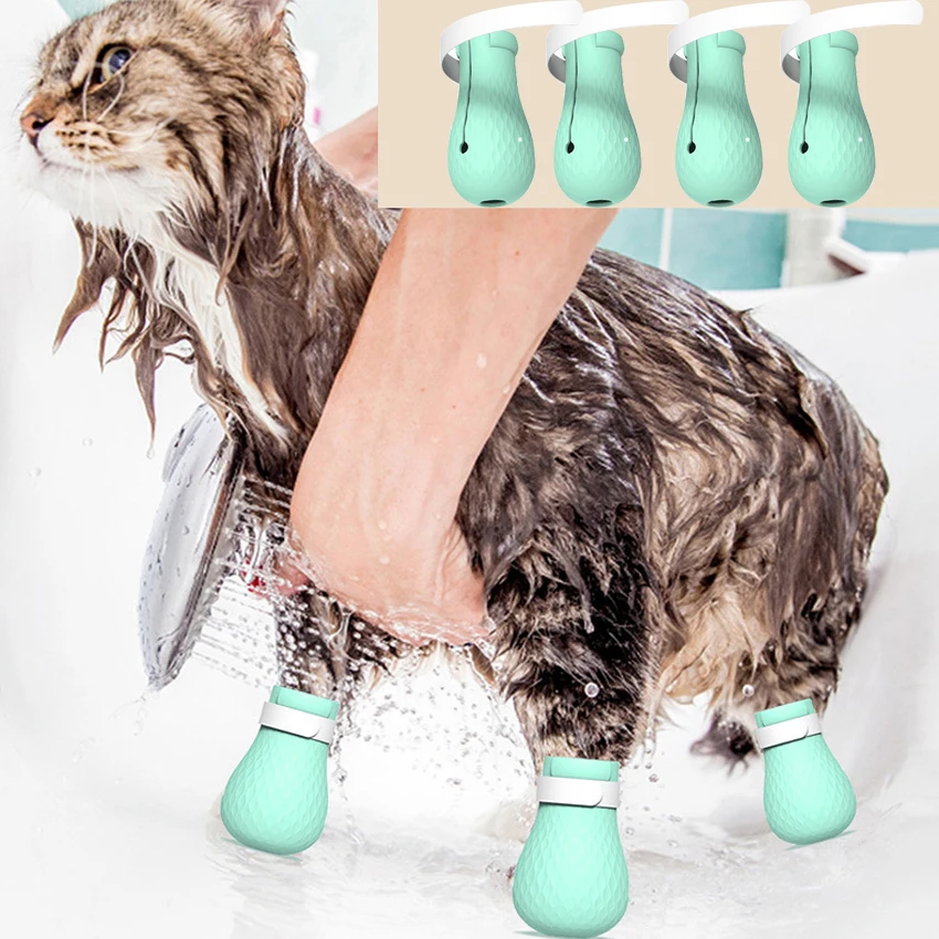 Reguliuojamas Naminių Kačių Leteną apsaugos Vonia Minkšto Silikono Anti-Scratch Batai Kačių Czesanie prekių Tikrinimas Katės Letena Dangtis - 0