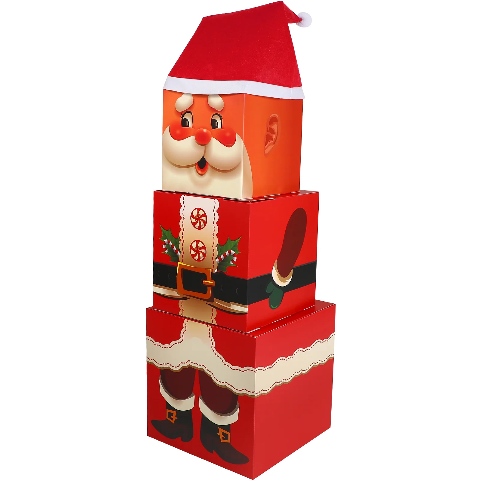 Ant kitos Dėžutės su Dangteliais Kalėdų Krovimas Santa Claus Apdailos Pristatyti Dovanos Skrybėlę Stackble Šalis Lizdus - 0
