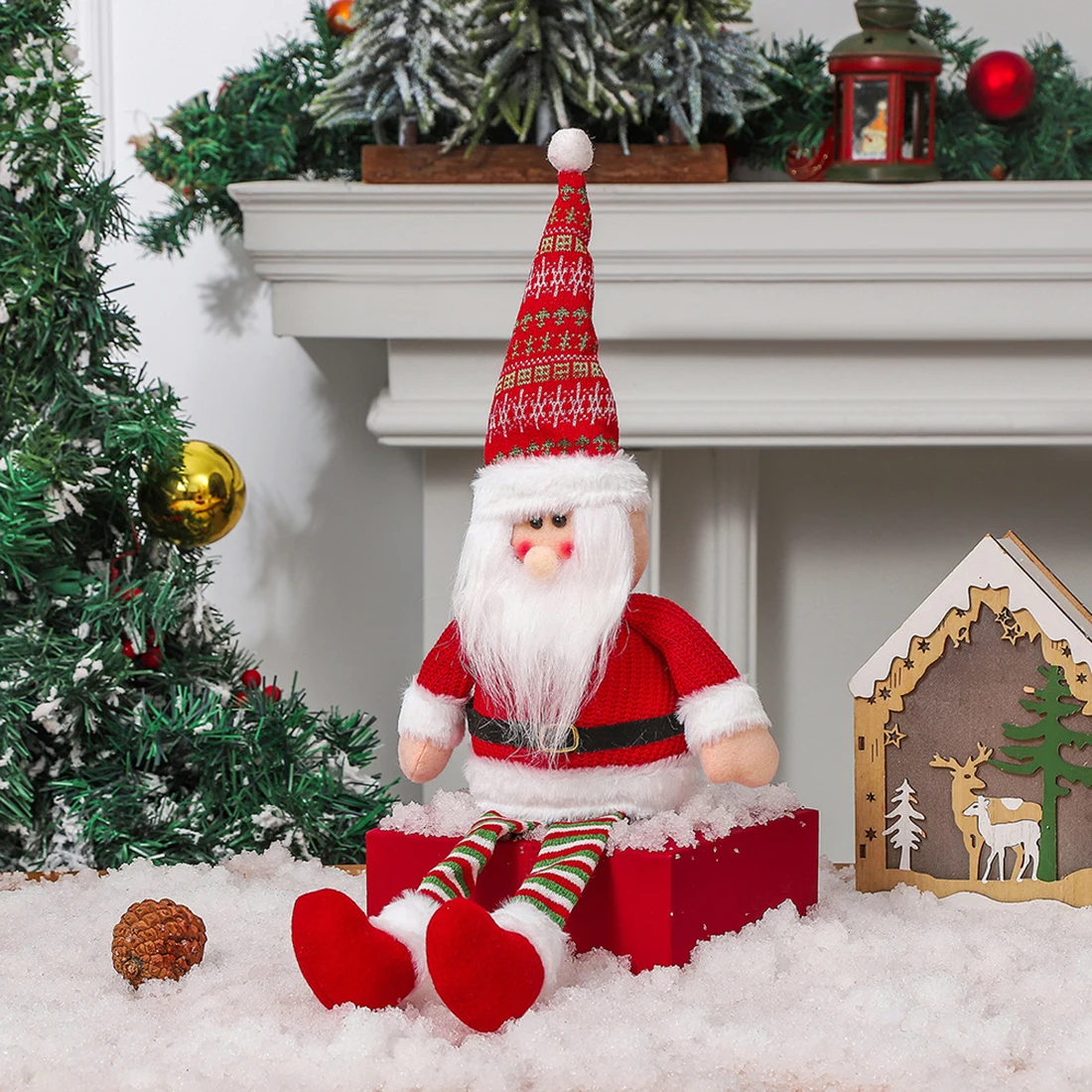 Kalėdų Lėlės Medžio Dekoro Naujųjų Metų Ornamentu Elnių, Sniego Santa Claus Nuolatinis Lėlės Navidad Apdailos Linksmų Kalėdų 2024 - 0