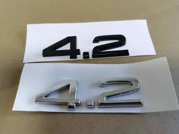 20X ABS Chrome Blizgus Juodas 4.2 Automobilių Galinis Kamieno Raidžių Emblema Logotipas Ženklelis Lipdukai Audi Priedai