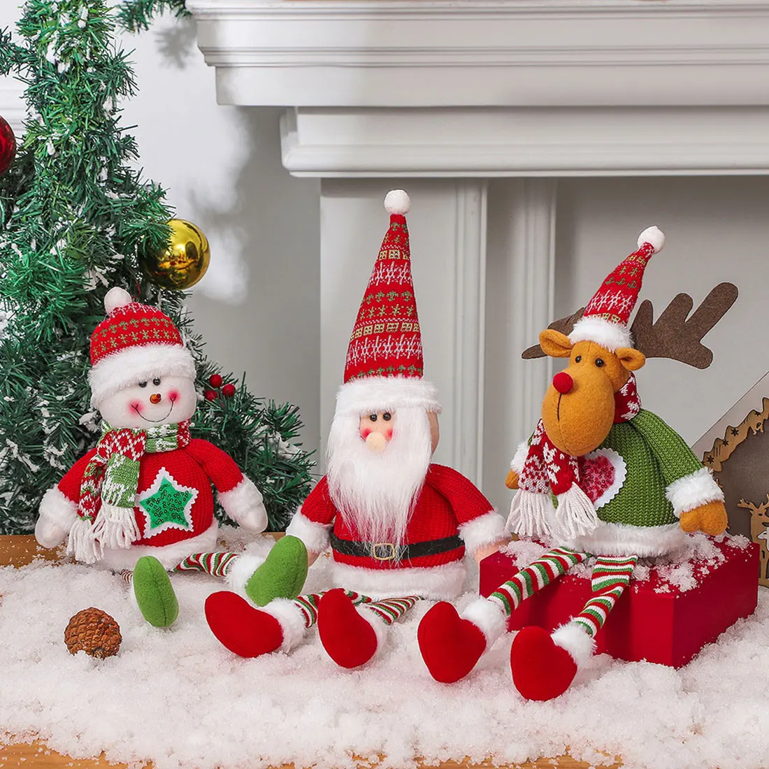 Kalėdų Lėlės Medžio Dekoro Naujųjų Metų Ornamentu Elnių, Sniego Santa Claus Nuolatinis Lėlės Navidad Apdailos Linksmų Kalėdų 2024 - 1