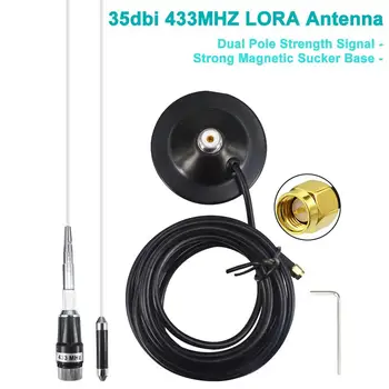 35dbi 433Mhz Antenna Omni-Directional Dual Polių Stiprumo Signalas LoRa Automobilio Antenos Stiprus Magnetinis Gyvis Bazės RG58/U 3M