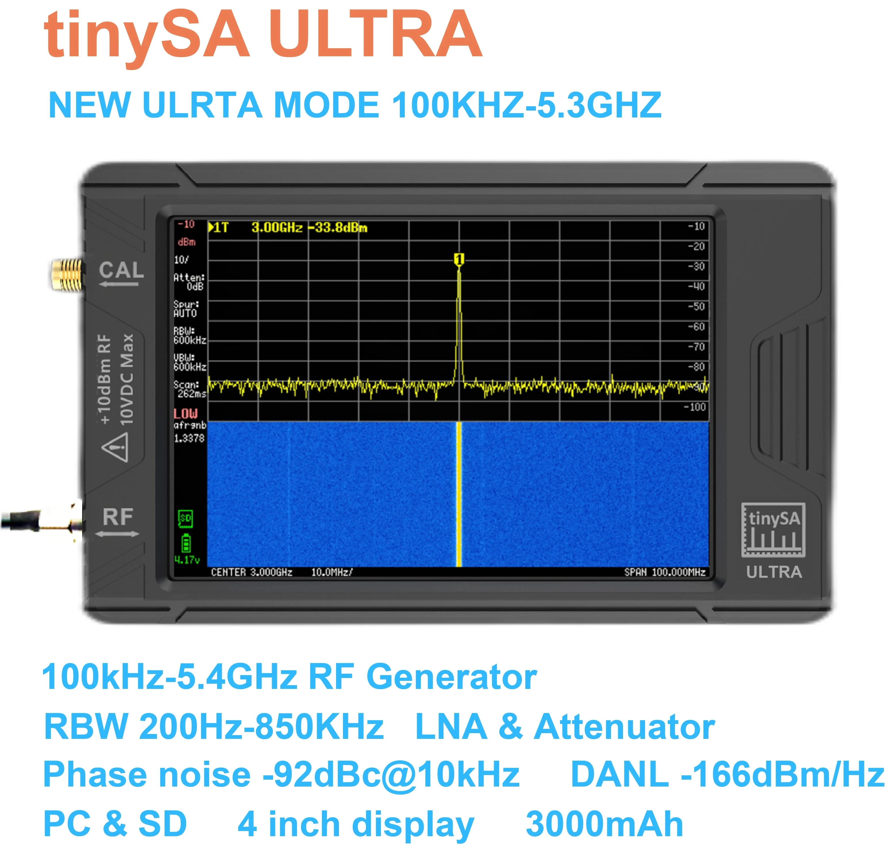 Naujas Tiny Spektro Analizatorius TinySA ULTRA 4
