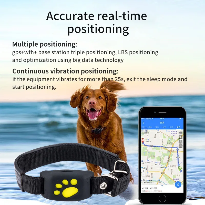 Pet Gps Locator Šuo, Katė Gps Smart Locator Nešiojami Pet Tracker Anti-Loss Įrašyti Sekimo Įrankis - 2