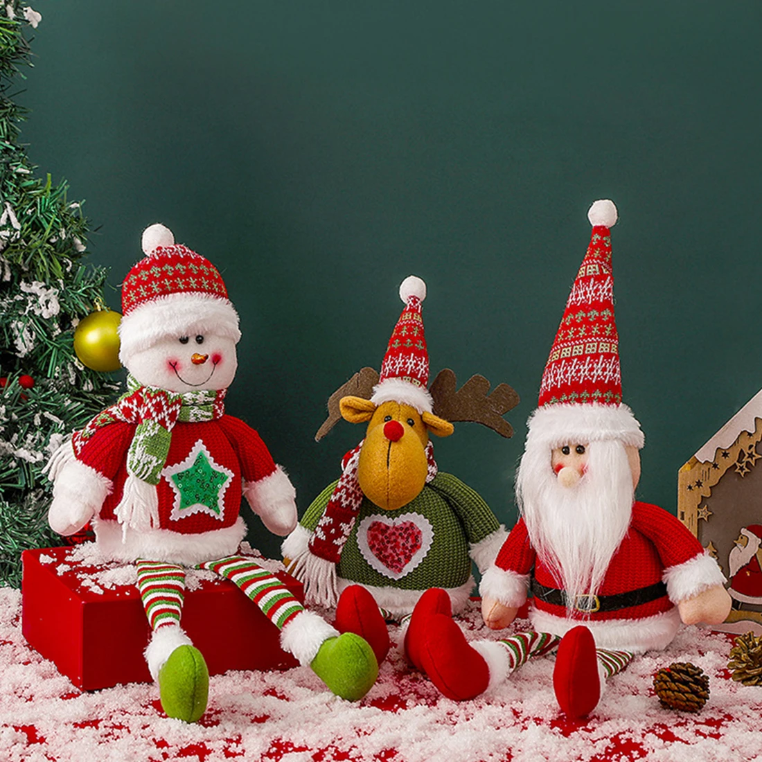 Kalėdų Lėlės Medžio Dekoro Naujųjų Metų Ornamentu Elnių, Sniego Santa Claus Nuolatinis Lėlės Navidad Apdailos Linksmų Kalėdų 2024 - 2