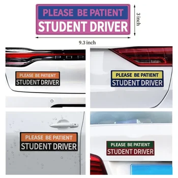 3Pcs Automobilių Studentas Vairuotojo Magnetas Būkite Kantrūs, Naujas Vairuotojo Pasirašyti Lipdukas Saugos Įspėjimas Atspindintis Naujokas Vairuotojas, Magnetinis