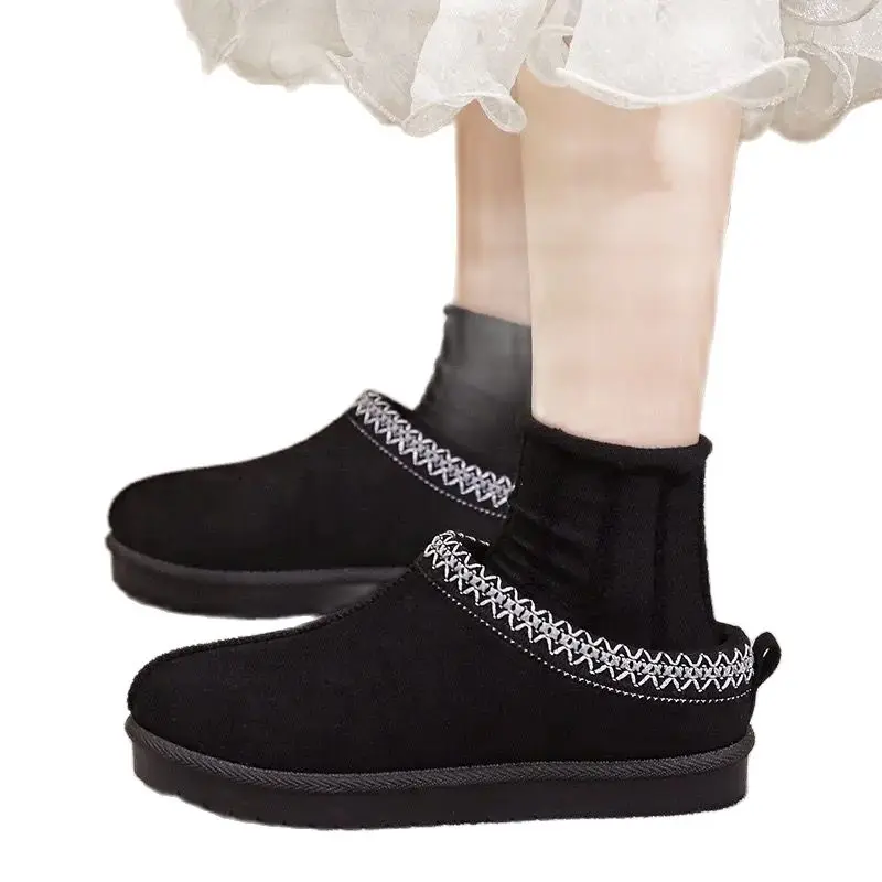 2023 moterų naujų etninių stiliaus mados sniego batai moteriški batai su karvės sausgyslės padai rudens/žiemos lauko sniego batai - 3