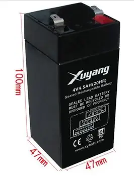 4V 4.5 Ah švino rūgšties baterijos VRLA įkrovimo baterija (akumuliatorius vožtuvas reguliuojamos švino rūgšties batteies