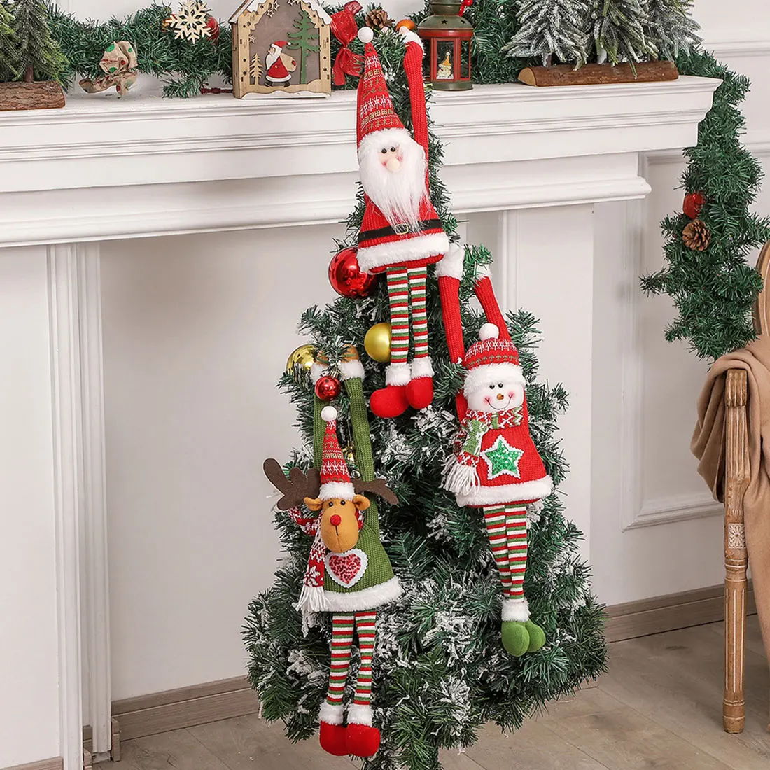 Kalėdų Lėlės Medžio Dekoro Naujųjų Metų Ornamentu Elnių, Sniego Santa Claus Nuolatinis Lėlės Navidad Apdailos Linksmų Kalėdų 2024 - 4