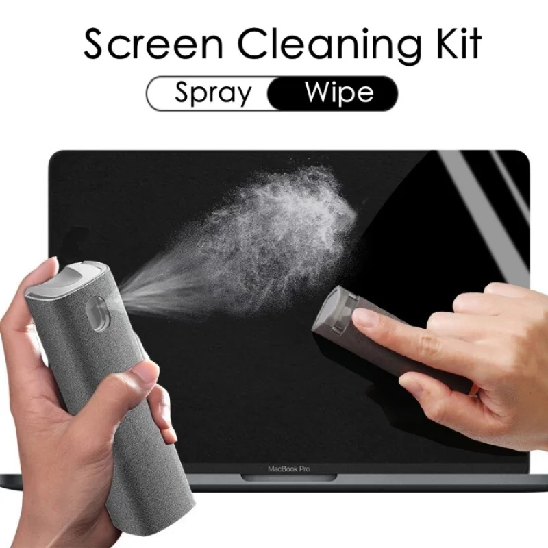 2 In 1 Mikropluošto Screen Cleaner Spray Nešiojamų Butelio Stiklo Audiniu Telefono, 