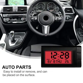 Automobilio Elektroninis Laikrodis LCD Ekranas Skaitmeninis Termometras 2 1 Elektroninis Temperatūros Indikatorius Automobilių Reikmenys, skirti Transporto priemonių Dalys