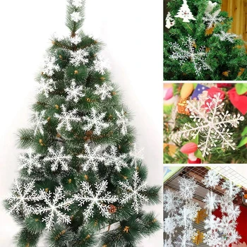 Dirbtinės Snaigės Kalėdų Dekoracijos Kalėdų Medžio Pakabukas Ornamentu Namų Dekoro Navidad Naujųjų Metų Šaliai 2024 PASIDARYK pats Priedai