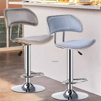 Europos Stiliaus Ledo Šilko Baro Kėdės, Baro Kėdės, Virtuvės Baldai, Prabangūs Liftas Swivel Counter Išmatose Šiuolaikinės Kūrybos Aukštą Kėdutę,
