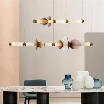 Italų Dizaineris ilgai juostelės Pakabukas Šviesos diodų (led) spalvoto stiklo šviesos kambarį tyrimas kambarys, Restoranas, Virtuvės, valgomojo apšvietimas
