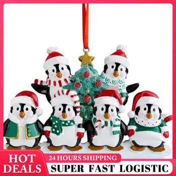 Kalėdų Pingvinas Šeimos Pakabukas Ornamentas Yra Naudojamas Rodyti Svoris 40g Puikus Apdailos Kabinti Chrismas Periferinių Prekės 