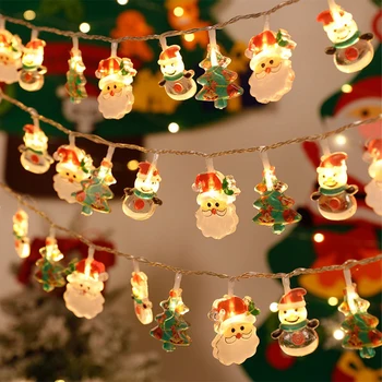 Kalėdų String Apšvietimas 3/6m LED Pasakų Žibintas su baterijomis, Su Nuotolinio Sniego, Kalėdų Senelio Kalėdos Kaladėlė Šviesiai Patalpų, Namų Dekoro
