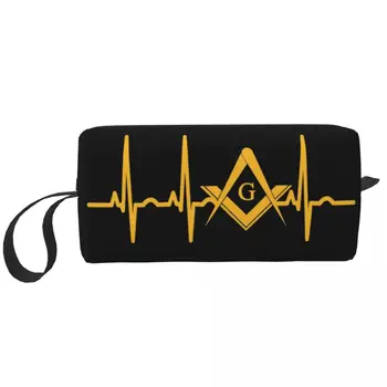 Kelionės Širdies Freemason Tualetinių Reikmenų Krepšys Nešiojamų Masinu Mason Kosmetikos Makiažas Organizatorius Moterų Grožio Saugojimo Dopp Rinkinys Atveju