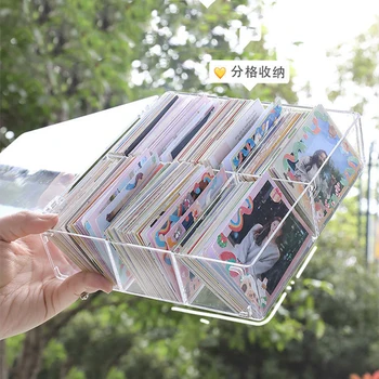 Korėjos Akrilas Skaidri Talpinimo Aklas Lauke Kortelės Kpop Photocard Saugojimo Bylos Kortelė Su Nuotrauka Organizatorius Skyriaus Flip-Box