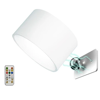 LED Siena Sconce, tvirtinimo prie Sienos RGB Lempa USB Įkrovimo 360°Pasukti Magnetinis Kamuolys, Bevielis Sienos Šviesos Lovos