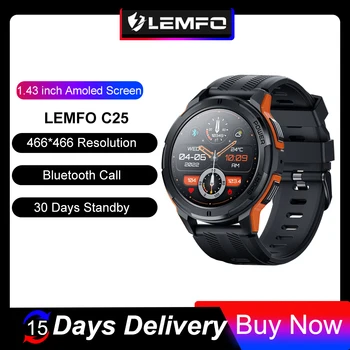 LEMFO C25 Amoled Smart Watch Vyrų Smartwatch 2023 1ATM Vandeniui 