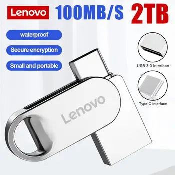 Lenovo TIPAS-C USB Stick Violetinė USB Flash Drive 64GB OTG Key Chain Pen Ratai Didelės Spartos Pendrive Mobiliojo Telefono Nemokamas Pristatymas