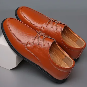 Mados aukštos kokybės vyriški laisvalaikio odiniai batai patogūs, Minkšto dugno Vyrų vieną batai vairavimo Batai