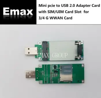 Mini PCI-Express į USB Adapteris su SIM/UIM Kortelės Lizdas 3/4G WWAN Kortelę SIM5360E SIM7100E SIM7600E UC20-E/EB20-E/EB25-E