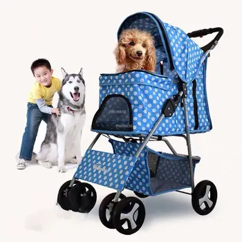 Modernaus Audinio, Pet Vežimėliais Namų Šuo Vežimėlis Triratis, Šviesos Lankstymo Iš Kačių krepšelį Universalus Kvėpuojantis Paprastų Naminių Reikmenys