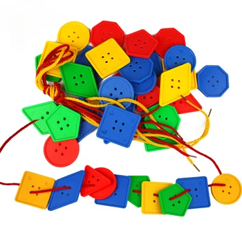 Montessori Žaislai, Edukaciniai Žaislai, Vaikų Ankstyvojo Mokymosi Geometrinis Blokai Threading Mygtukai Mokymo priemonių Montessori Žaidimai