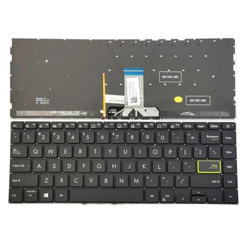 Naujas Asus VivoBook S14 S433 S433EA S433EQ S433FA S433FL S433JQ X421 Nešiojamojo kompiuterio Klaviatūra US Black Su Apšvietimu