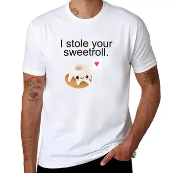 Naujas I pavogė savo sweetroll. T-Shirt vasaros viršūnes T-shirt boy grafika marškinėliai black t shirt mens grafinis t-shirts pack