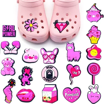 Naujas jibz 1pcs pink cartoon anime apdailos Croc Žavesio batų aksesuarų, 