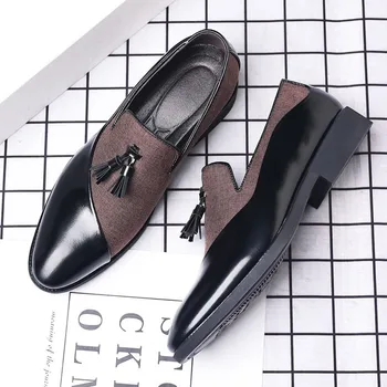 Nauji odiniai batai vyriški verslo oficialią dėvėti didelio dydžio koja padengti tendencija laisvalaikio bateliai viską tendencija Britanijos mokasīni, D259