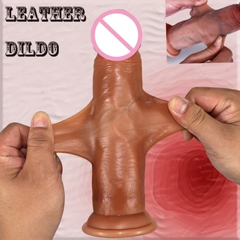 Oda atrodo Tikroviškas Dildo 7.8 colių Stumdomas Apyvarpės Big Dick Klitorio Stimuliatorius Dvigubo Sluoksnio Varpos Erotinis Sekso Žaislai Moterims