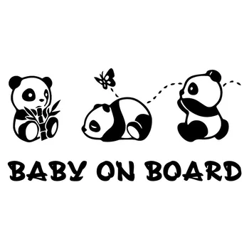 Panda Animacinių filmų Galiniai Įspėjamieji Lipdukai, Automobilių Reikmenys Apdailos Užsakymą Lipdukai Produktų, Mielas, Lipdukas Stilingas,14cm*7cm
