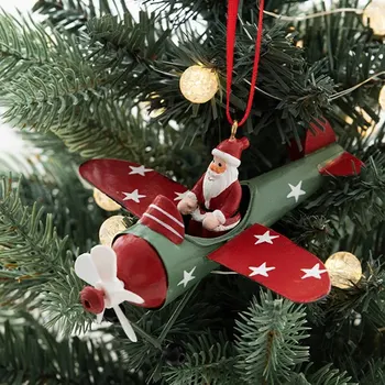 Pendentif de Noël lt fer rétro, stiliaus antikvariniai, père Noël, avion, arbre de Noël, ornements de décoration de konfrontacijos,