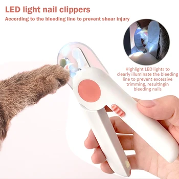 Profesinės Naminių Kačių ir Šunų Nagų Clipper Cutter LED Šviesos Nerūdijančio Plieno Viliojimo Žirklės 