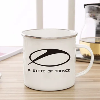 Puodelis A state of trance emalio puodelio kavos, arbatos puodelio pieno kempingas puodelis gerbėjai atminimo dovana puodelis