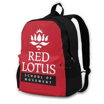 Raudona Lotus Mokyklos ( Visą Logotipą), Mokyklos Maišą Didelių Pajėgumų Nešiojamojo Kompiuterio Kuprinė 15 Colių Raudona Lotus Wing Chun Wing Tsun Ving Tsun Chi