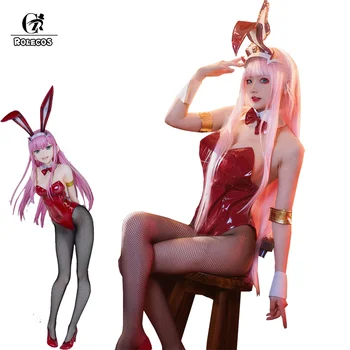 ROLECOS Anime DARLING į FRANXX Cosplay Kostiumų Nulis Du Bunny Mergina Cosplay Kostiumų 02 Seksuali Moteris Jumpsuit Raudona Odos Kostiumas
