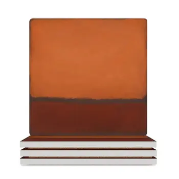 Rothko-Įkvėpė Apelsinų Kaštoninės spalvos Keramikos Padėkliukai (Aikštė) personalizacija keramikos puodelis rinkinys gėrimų Padėkliukai