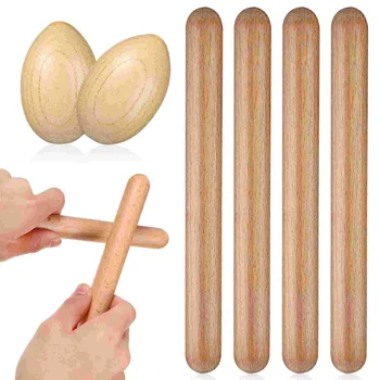 Smėlio Kiaušiniai Mušamųjų instrumentų Ritmai Klijuoti Mediniai Žaislai Muzikos Shaker Lazdos Pradedantiesiems Claves