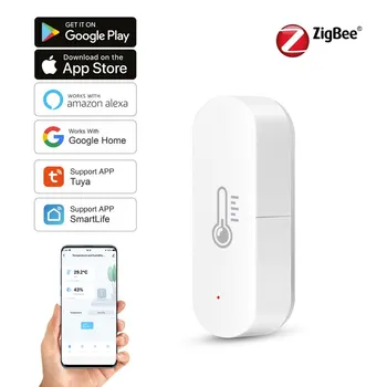 Tuya Zigbee Smart Temperatūros Ir Drėgmės Jutiklis, Nuotolinio APP Stebėti Smart Home Var SmartLife Dirbti Su Alexa, Google
