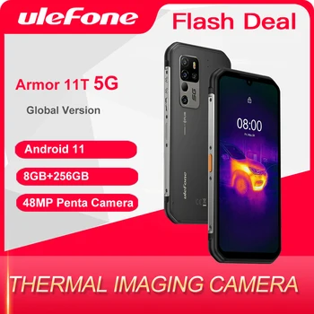 Ulefone Šarvai 11T 5G FLIR® Terminio Vaizdo Kamera, Tvirtas Mobilusis Telefonas Android 11 8 GB 256 GB Išmanusis telefonas atsparus Vandeniui Mobilusis Telefonas