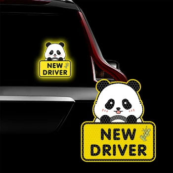 Vairavimo Panda su Nauja Vairuotojo Perspėjimo Valdybos šviesą atspindintį Lipduką Automobilių Važiuojant Naktį Atšvaitas Warner Pasirašyti Pranešimas Decal